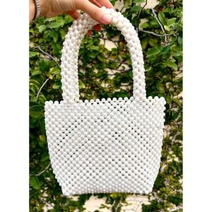 Coquette pearl beaded handbag